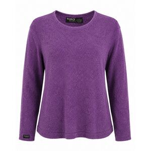 Guide Series Women's Purple Bouclé Knit Sweater XL Soft Crewneck
